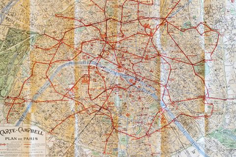 1950年のパリの地図