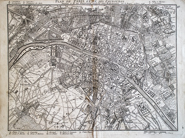1748年のパリ地図