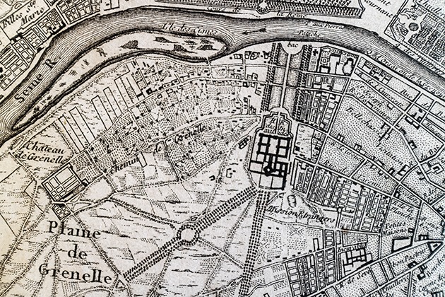 1748年のパリ地図
