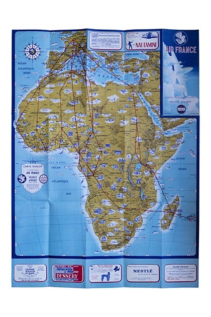 Air France発行のアフリカ地図（1954年）