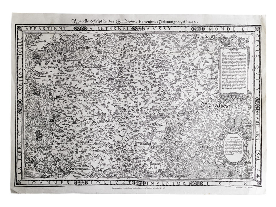 La plus ancienne carte de France, par Jean Jolivet, 1578.